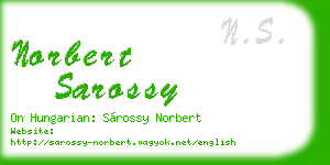 norbert sarossy business card