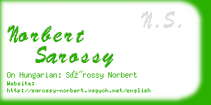 norbert sarossy business card